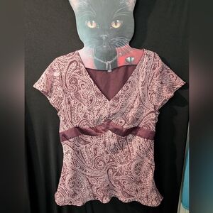 Apt. 9 Pink and Purple Paisley Top